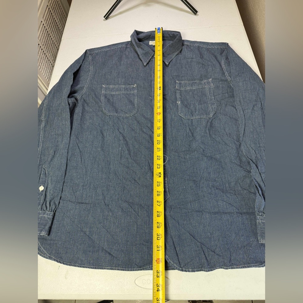 New Double rl RRL Ralph Lauren RRL vintage chambray shirt men’s Sz XXL - Picture 7 of 9